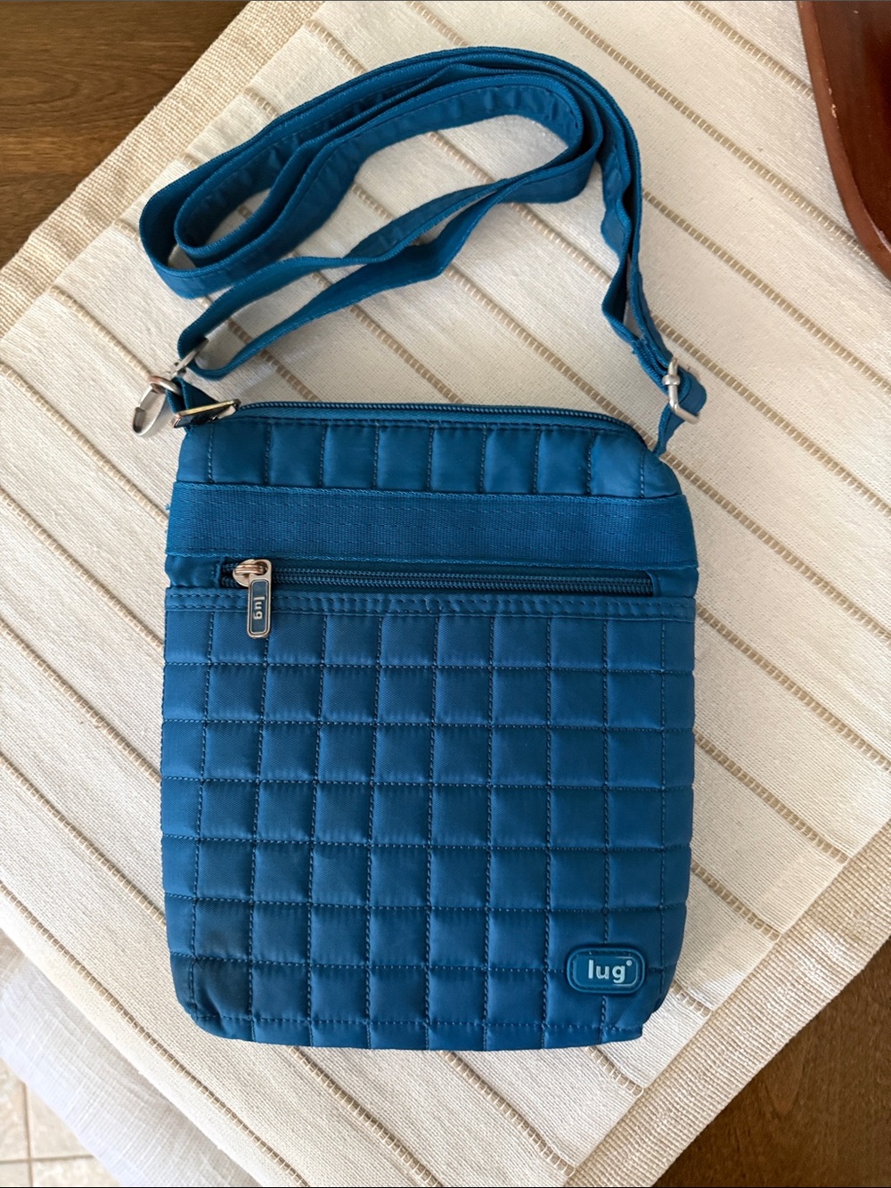 lug Quilted Crossbody Bag in Teal